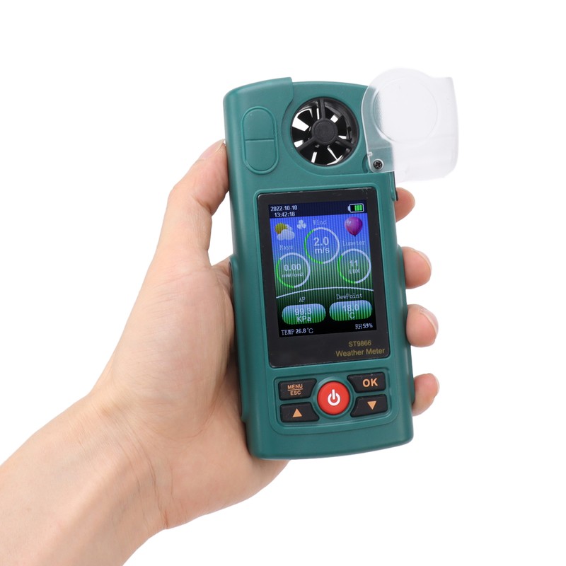 Weather Meter Handheld Air Flow Velocity Tester Digital Wind Speed