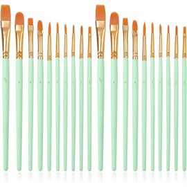Paint Brushes, 20 Pcs Face Paint Brushes for Children Watercolor, Acrylic and Oil Painting Suitable for Decorations, Models, Figurines, Nail Art