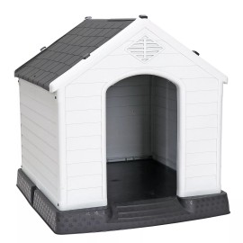 Segawe 32'' Indoor/Outdoor Pet Dog House Fixable Pet Shelter Weather Resistent Gray
