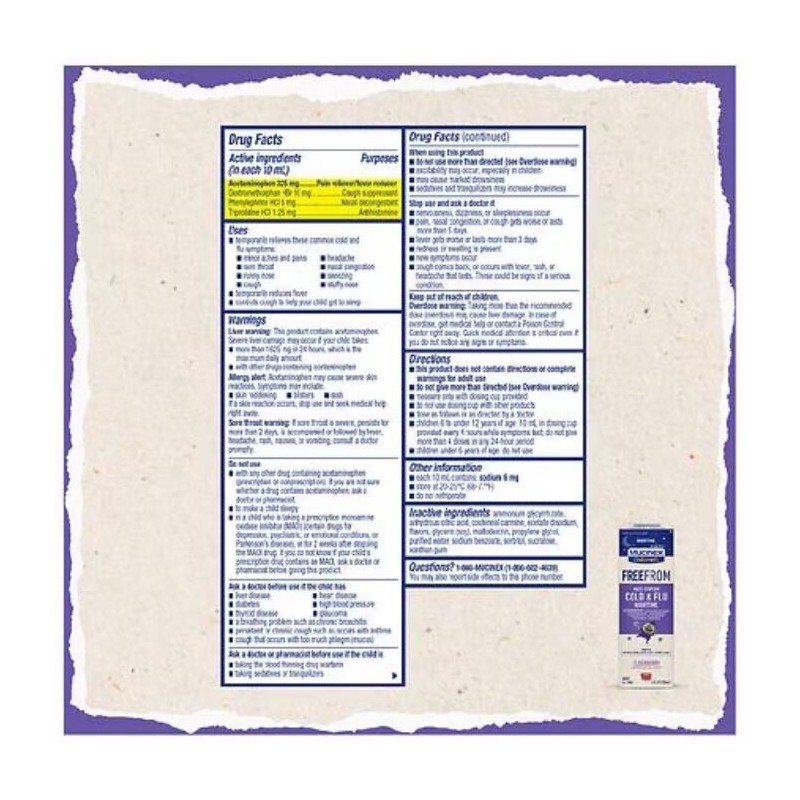 Mucinex 3X Children's Mucinex Cold & Flu Nighttime Liquid Elderberry