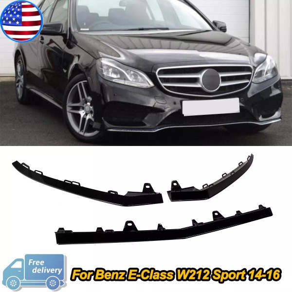 Unbranded 3PCS Glossy Black Front Bumper Trim Molding For 14-16