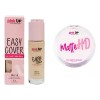 Polvo Mate Hd + Maquillaje Líquido Easy Cover Pink Up