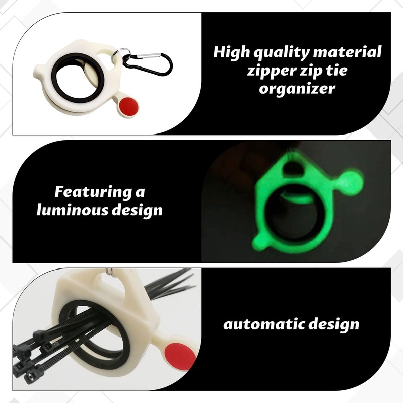 Cable Ties Organizers, 2 Pcs Cable Tie Holder, 20Pcs Zip