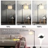 LALISU Modern Floor Lamp, 3-Ways Dimmable Standing Lamp with Linen