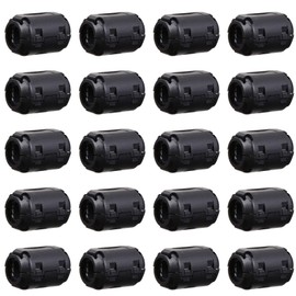 Tofficu 20Pcs Ferrite Core Cord Ring Choke Noise Filter Removable Clip for Power Audio and Data Cables Each of Inner
