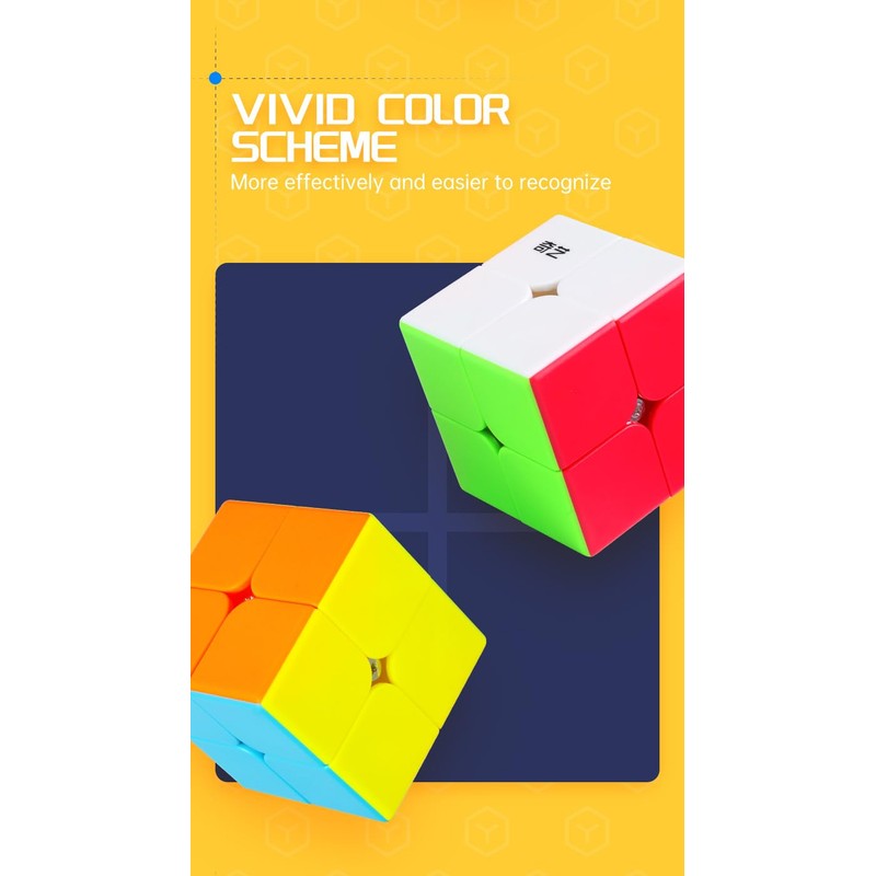 Bukefuno QY 2x2 Magic Cube Magic Puzzle 2x2x2 Cube Stickerless