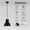 BoostArea Black Pendant Lights Kitchen Island, 10.6" Large Metal Shade