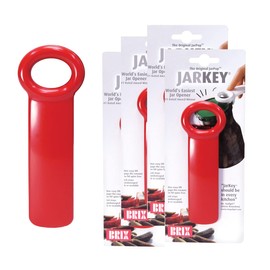 Brix Original Easy Jar Key Opener, Great for Kids and Arthritis and Carpal Tunnel Sufferers, Red, Set of 4
