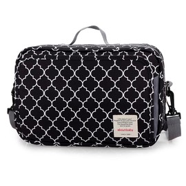 MOMIGO - Bolsa de pañales para bebé, bolsa para carriola de bebé, bolsa para pañales, toallitas y juguetes, Negro -, Moda