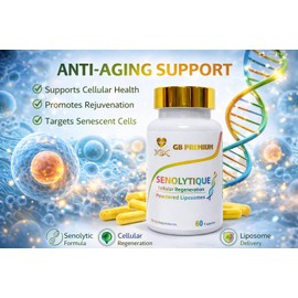 GB Premium Senolytique Supplement, Quercetin, Fisetin and Spermidine,Powdered Liposomes, 60 Capsules