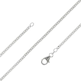 Avesano Curb Chain 925 Sterling Silver for Men Silver Chain without Pendant Fine Solid Men's Chain Width 2.8 mm Length 45 50 60 cm 101045-9, Sterling Silver