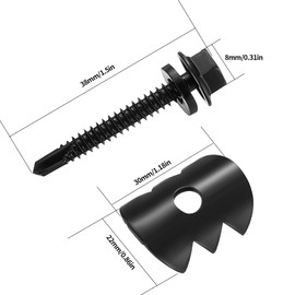 Pack of 33 Steel Cramps for Fence Attachment Wire Mesh, Accessories Steel Cramps for Fastening Wire Mesh Woven Fences, Double Rod Mat Fence Clamps, Stronger than a Usual U Nails, Black