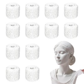 HA BIN 12 Pieces Plaster Bandages, Plaster Bandages Set 5 x 270 cm, Plaster Bandages for Crafts, Premium Plaster Bandages, for Skin Models, Face, Body, Mask Model (White 5 cm)