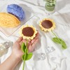 FINGERINSPIRE 2pcs Handmade Knitted Sunflower with Bouquet Package Bag Artificial