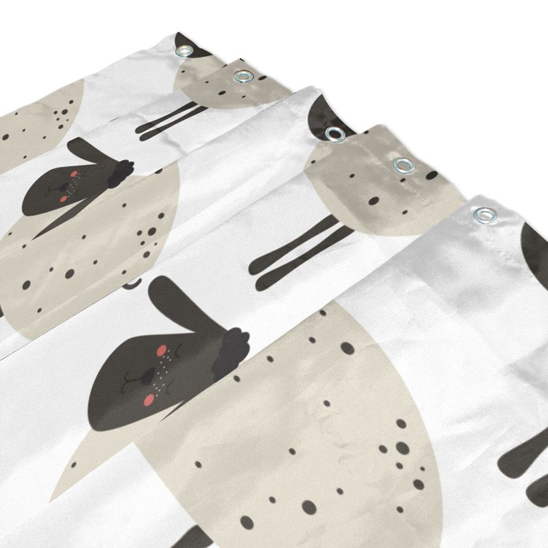 JUMBEAR Sheep Shower Curtain, Waterproof Fabric Shower Curtain Set with