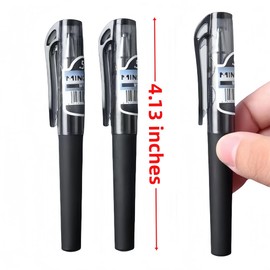 Funny live Portable Short Mini Pocket Pen Carry-on Business Signature Pen, Office Working Traveling Writing, Minimalist Pens, Black Ink 0.5 mm (6/Pack)