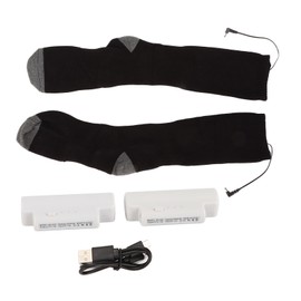 Electric Heated Socks Rechargeable Battery Heated Thermal Socks Outdoor Winter Cotton Warm Socks for Men Women Black and Dark Grey