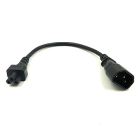 Duttek 32cm 3 Prong Plug Cable IEC 320 C14 3 Pin Male To C5 Female Receptacle Laptop Printer Power Adatper Connector Converter Cable (C5)