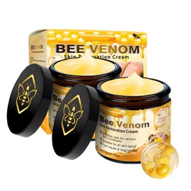 JISKG Bee Venom Skin Restoration Cream,Wrinkle Removal Firming Face Anti-Aging Bee Venom Moisturiser Firming Cream for All Skin. (2 Pcs)