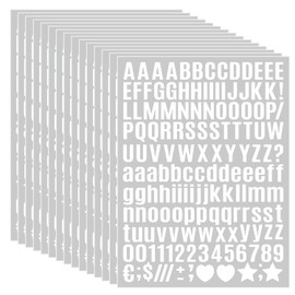 3040Pcs 20 Sheets Small Letter Number Stickers, 1/2inch Self-Adhesive Vinyl Waterproof Mailbox Stickers, Doors, Signs, Enterprise (White (Boldface Style))