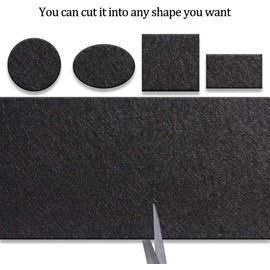 Heavy Duty Felt Pad Roll - DIY Self Adhesive Furniture Protection for Floors, Tables, Chairs, Black, 39.37'' x 3.93''