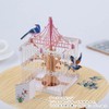 moin moin 2302me277 Message Card, 3D Pop-up/Table of Birds, Birdcage,