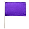 Purple Solid Color 12x18in Stick Flag - 1 dozen pack