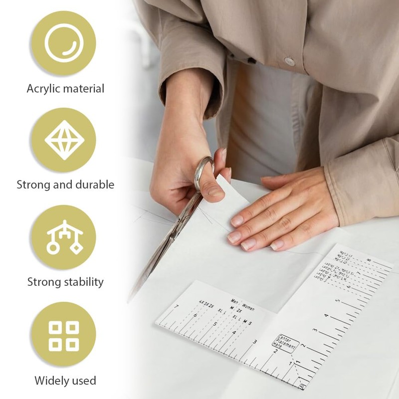 Ranjaner Tshirt Ruler Guide for Vinyl Alignment, Left Chest Logo