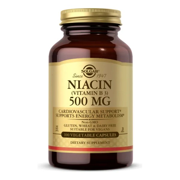 Solgar Niacin B3 500mg 100caps - Producto Original de Alta