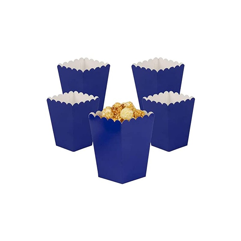 CC wonderland zone 24pcs Navy Blue Mini Popcorn Boxes Paper