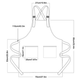 LshyMn Eyelash Apron with 2 Pockets,Silver White Shiny Flowing Liquid Apron 33.4x27.5 Inches Cook Kitchen Cooking Barbecue Bib Apron WQLSMN228