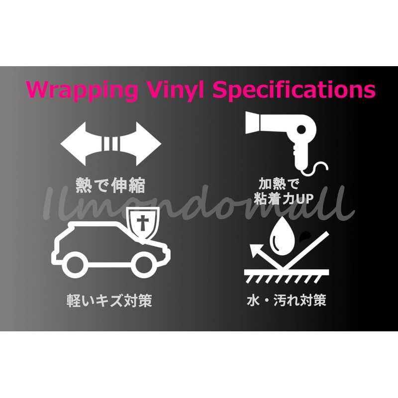IlMondoMall Roof Film Wrapping Sheet Glossy Black Gloss Black (200x35cm,