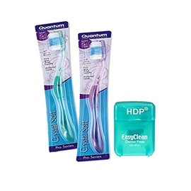 Crystal Soft Toothbrush with HDP Floss Color:Crystal Size:Pack of 2 wth Bonus