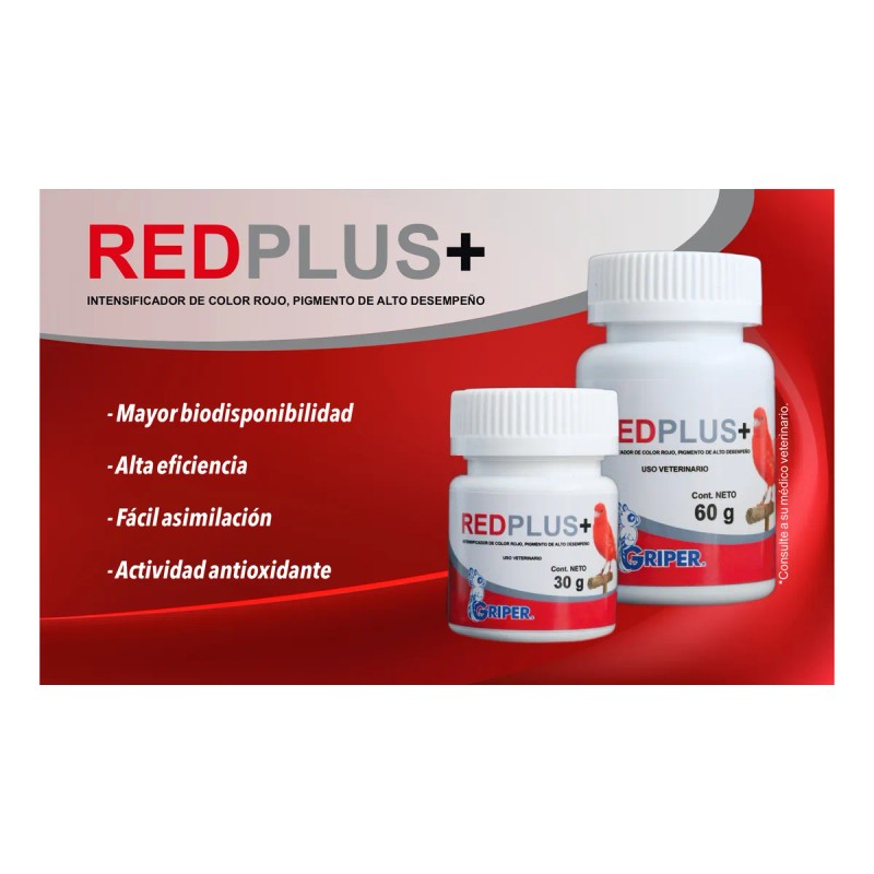 Redplus+ 60g (cantaxantina Al 10%) Pigmento Rojo Para Canar