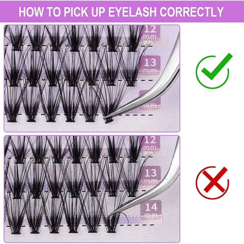 Cluster Eyelashes Extensions 40D 0.07 D Curl DIY Individual Eyelash