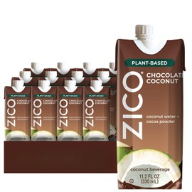 Zico Chocolate Coconut Water, Dairy-free, Plant-based, tastes like Chocolate Milk, 11.2 Fl Oz (Pack of 12)