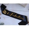 40&Fabulous Birthday Sash,Black Sash with Gold Foil Lettering for 40th