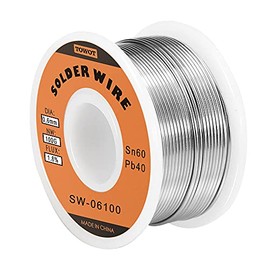 TOWOT Tin Lead Rosin Core Solder Wire for Electrical Soldering, Content 1.8% Solder flux Sn60-Pd40 (0.6mm, 100g)