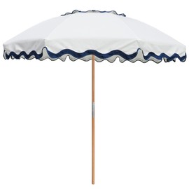 AMMSUN 7.8ft Seashore Umbrella, Outdoor Umbrella, Boho Beach & Patio Umbrella with UV 50+ Air Vent Ash Wood Pole Carry Bag & Water-Resistant Canvas
