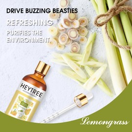 HEYTREE Essential Oils Lemongrass Oil 100 ml - For Full Body Comfort Pure Natural Essential Oil for Spa Aromatherapy and Diffusers - Buzzing Beastie