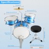 EASTROCK Kids Drum Set, 3 Piece 14'' Junior Drum sets