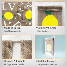 Uniwish Burlap Lemonade Banner Lemonade Stand Decorations Garland Lemon Theme Baby Shower Birthday Party Supplies Vintage Rustic Hanging Bunting Sign