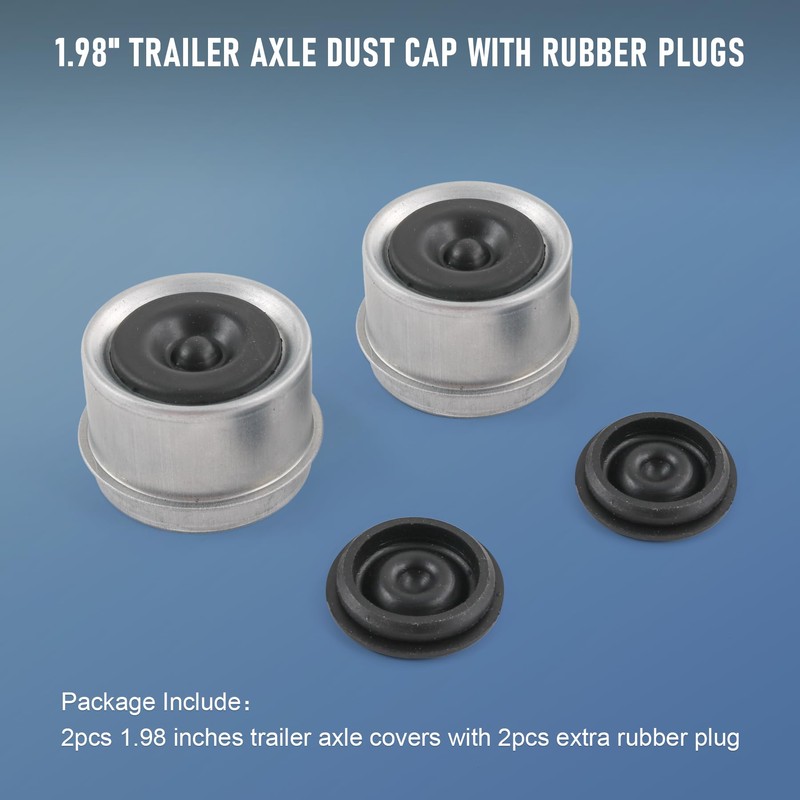 JDMSPEED 2pcs 1.98'' Trailer Axle Dust Cap Cup Grease Cover