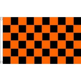 AZ FLAG Black and Orange Check Flag 3' x 5' - Checkered Racing Flags 90 x 150 cm - Banner 3x5 ft