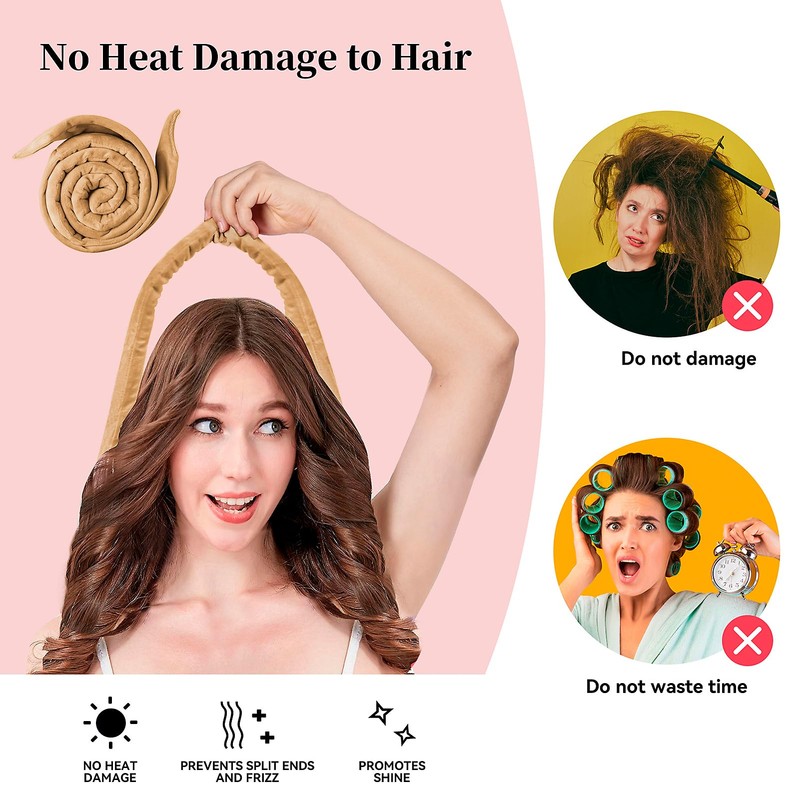 Flylipu Rulos De Pelo Suaves Extra Largos De 60" Sin