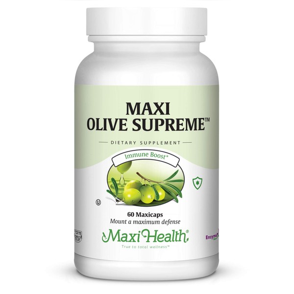 Maxi Health Olive Supreme - Olive Leaf Extract Supplement- Immune Booster - 60 Capsules - Kosher