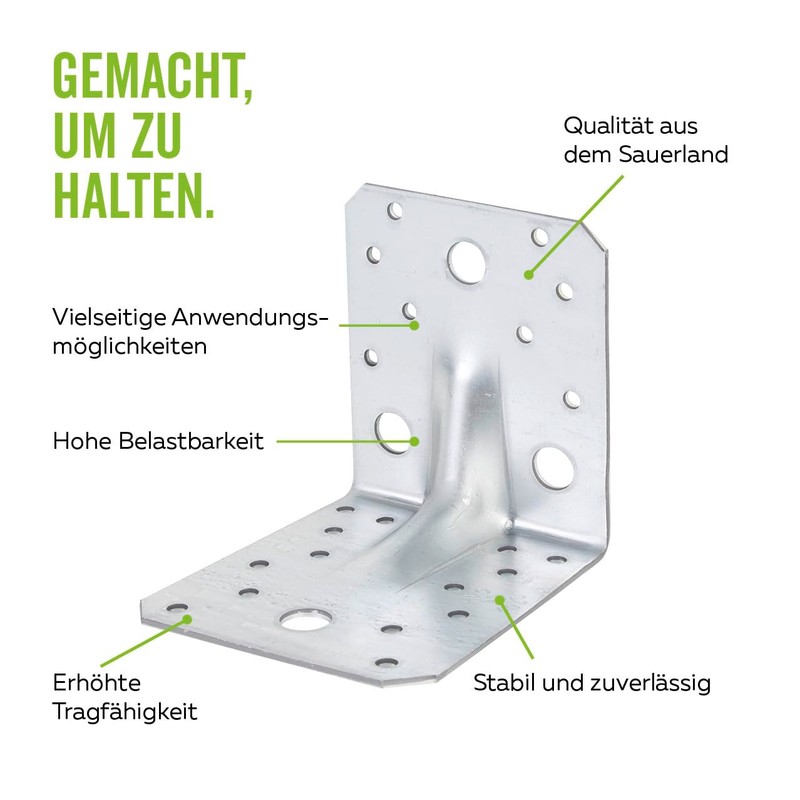 Heavy Duty Angle Connector with Beading, Handyman Pack, Sendzimir Galvanised