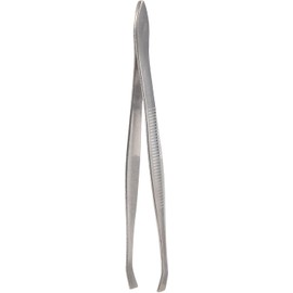 1pc Silver Slanted Flat Tip Tweezer,Slanted Flat Tip Metal Hair Eyebrow Tweezer Cosmetic Tool for Lady Shave and Hair Removal