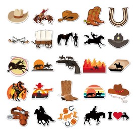 Western Cowboy Stickers for Laptop(50 Pcs),Gift for Kids Teens Adults Girl,Cowboy Waterproof Stickers for Water Bottle,Vinyl Stickers for Scrapbook,Journal,Dairy,Skateboard