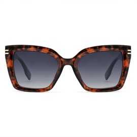 SOJOS Retro Oversized Polarized Cat Eye Sunglasses Womens Vintage Shades Trendy Stylish Sunnies SJ2291 with Brown Tortoise/Grey Lens